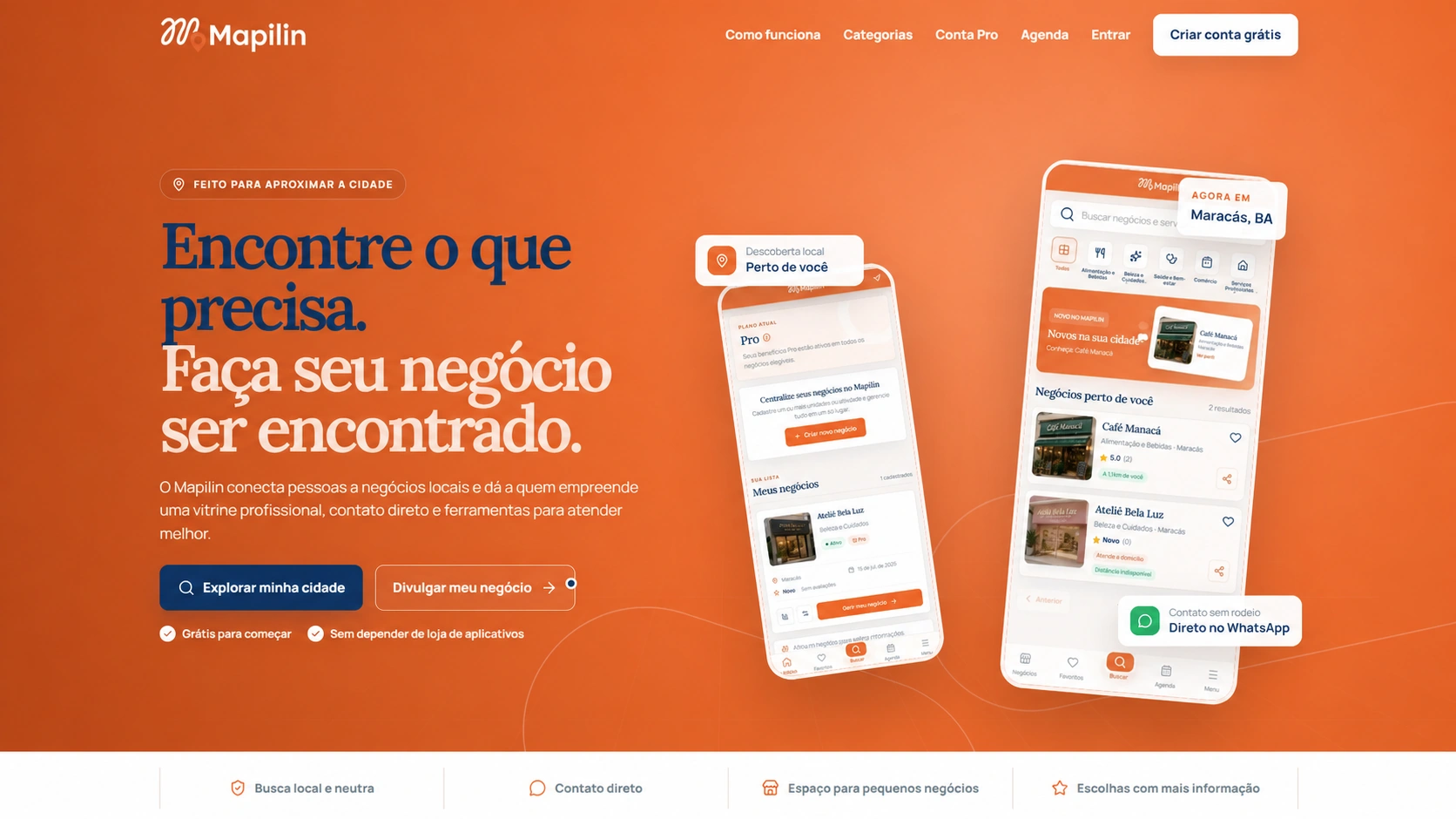 Interface do Mapilin em desktop